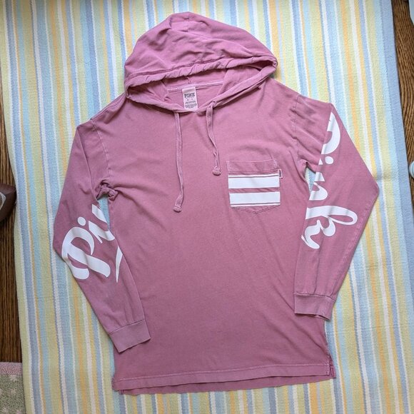 ⭐ Victoria's Secret PINK hooded light-weight tee top XS - Picture 4 of 14